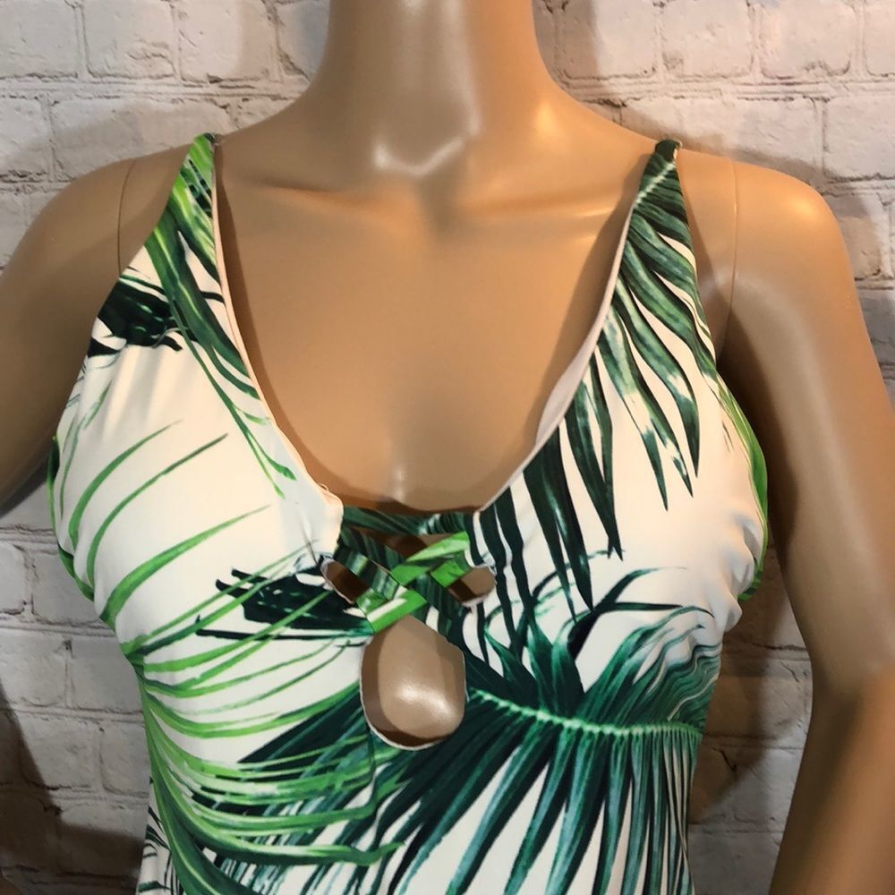TiniBikini Palm Fronds Print One Piece Swimsuit XL - Picture 3 of 16